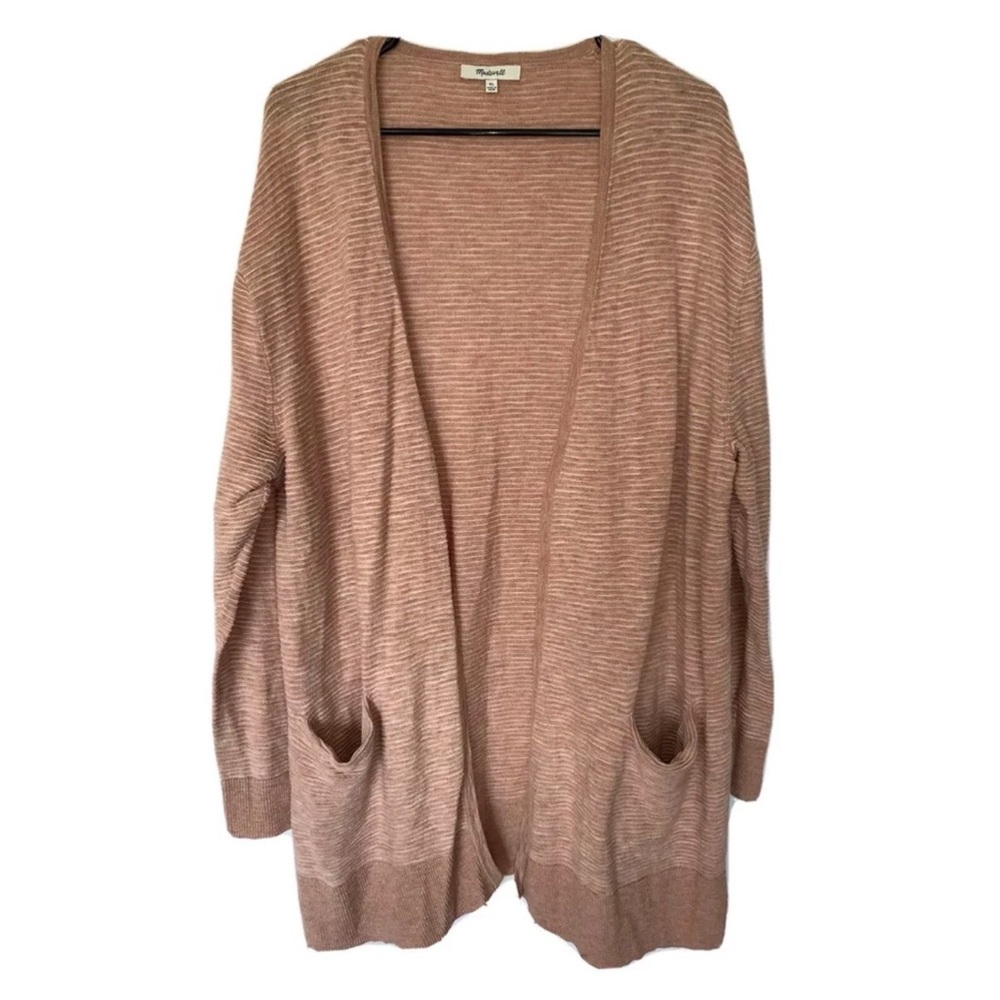 Madewell Women’s Size XL Pink Open Front Cardigan w/ Pockets EUC Cotton/Nylon